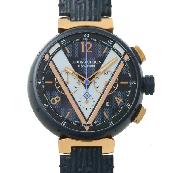 LOUIS VUITTON Tambour QA090 Automatic Chronograph Mens Watch 90250217 - Picture 1 of 8